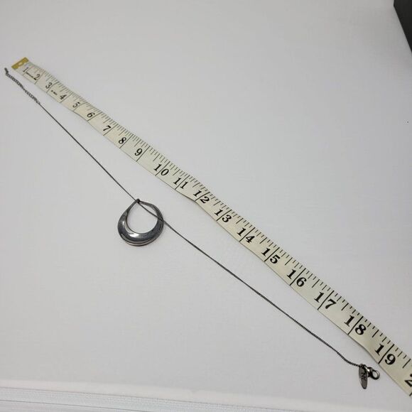 New York & Company Princess Necklace Tourmaline Gunmetal Twisted Circle Pendant - Picture 4 of 9